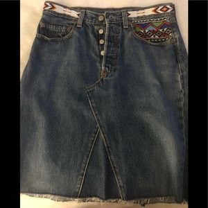 Levi’s 501 Beaded Denim Skirt